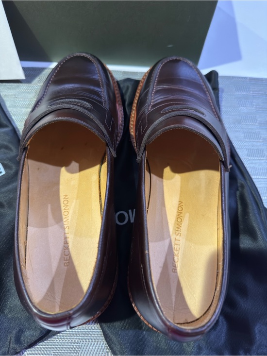 Beckett Simonon Dark Brown Leather Penny Loafers with Lug Sole main image 8